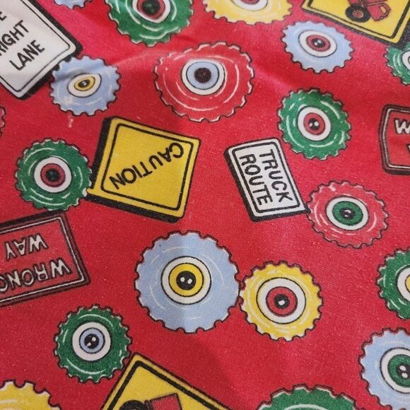 Vintage Red Flat Sheet Construction Signs Wheels Trucks Crafting Cutter - Picture 1 of 5